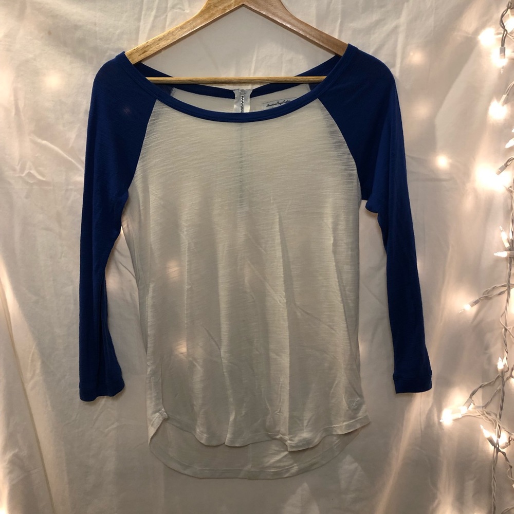 girly, chic semi-sheer zipper accent baseball tee